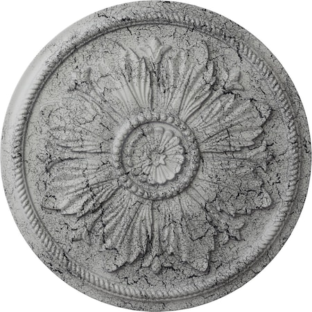 Ekena Millwork Kaya Ceiling Medallion (Fits Canopies up to 5 1/4"), 23 5/8"OD x 1 1/2"P, Ultra Pure White Crackle CM23KAUWC